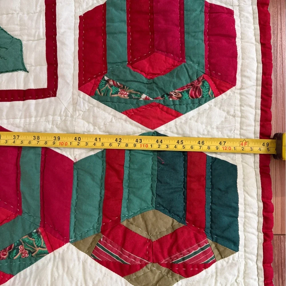 Vintage Christmas Tree Quilt HANDMADE Size 49x55 inches